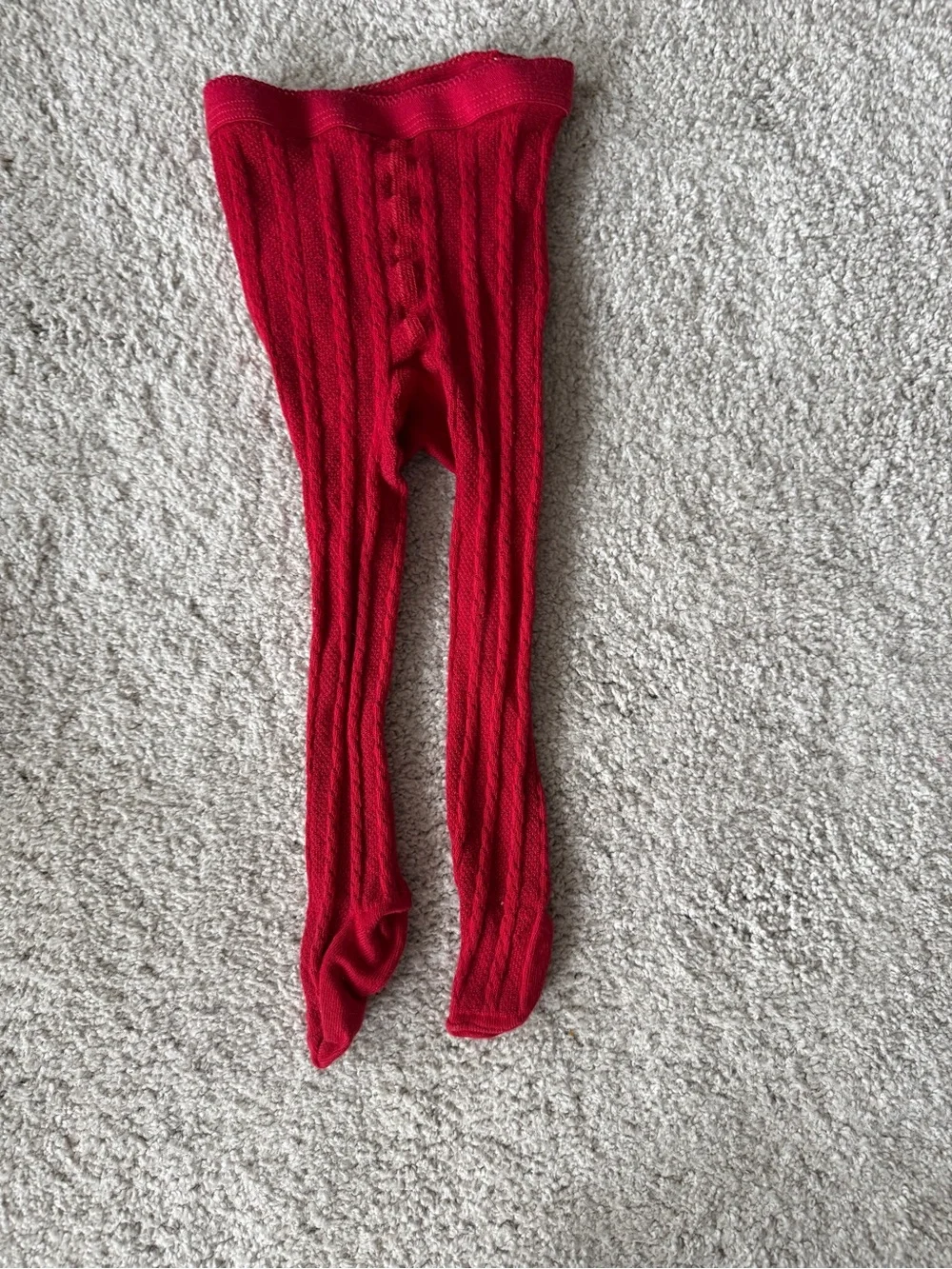 Hanna Andersson Red Cable Knit Tights for Kids